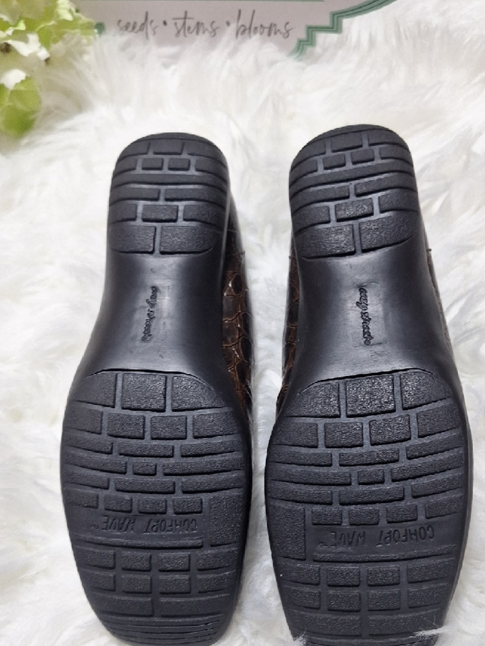 easy street Brown Croc-Embossed Slip-On Flats - Picture 6 of 9